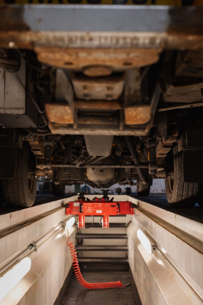 Vehicle underbody repair in Johnson's workshop in Teesside